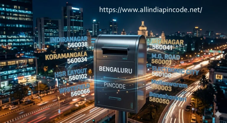 Bangalore pincode area wise map with major locations and postal codes