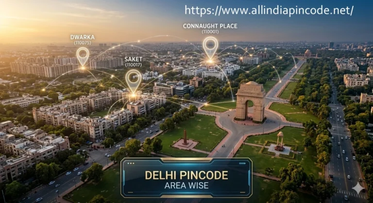 Delhi Pincode Area Wise list with important locations and postal codes