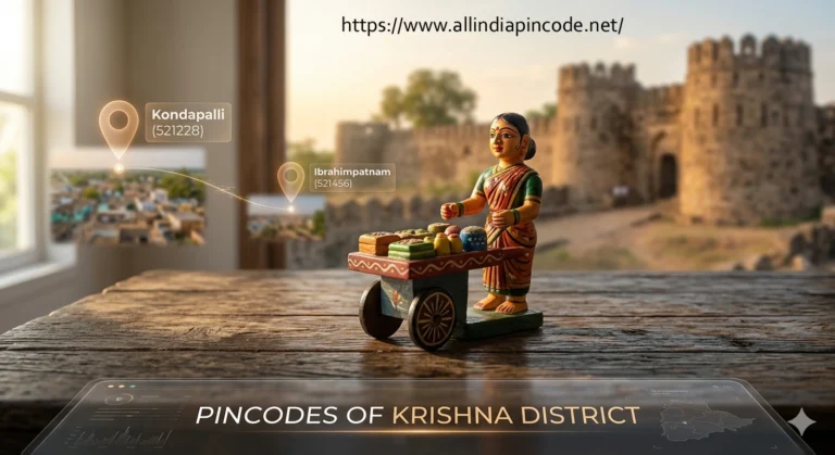 India courier delivery system showing pin code map logistics network Andhra Pradesh
