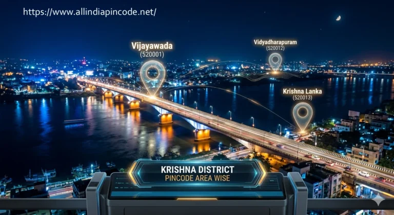 Vijayawada city map with 520001 postal code highlighted Krishna district Andhra Pradesh