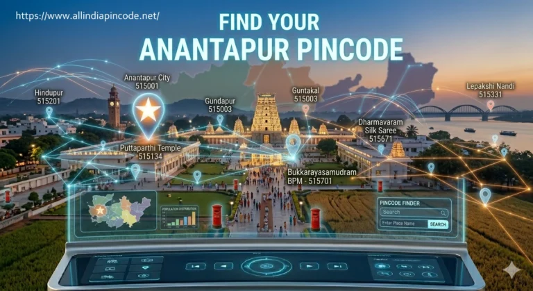 Anantapur pincode list area wise postal codes map